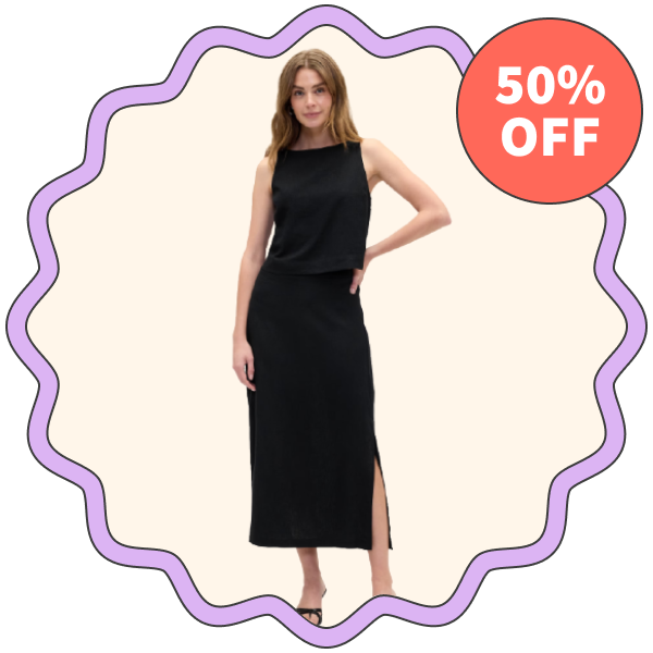 Gap Factory Linen-Blend Maxi Slip Skirt