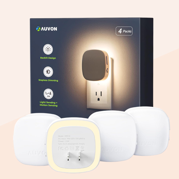 Auvon Plug-In LED Backlit Night Light (4 Pack)