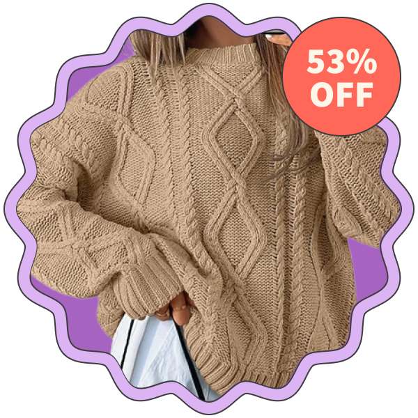 Trendy Queen Oversized Cable Knit Sweater