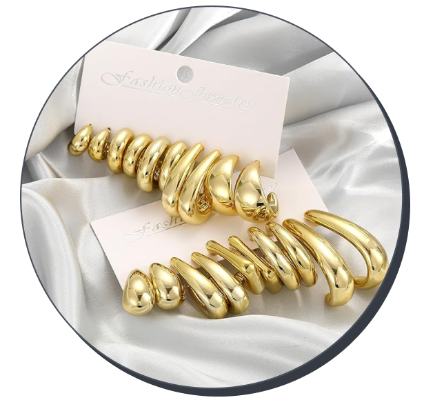 Gold Hoop Earrings (Set of 10)