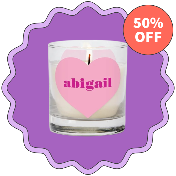 Personalization Mall Heart You Lots Glass Candle