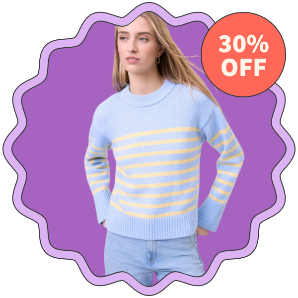 Ann Taylor Weekend Collection Striped Crew Neck Sweater