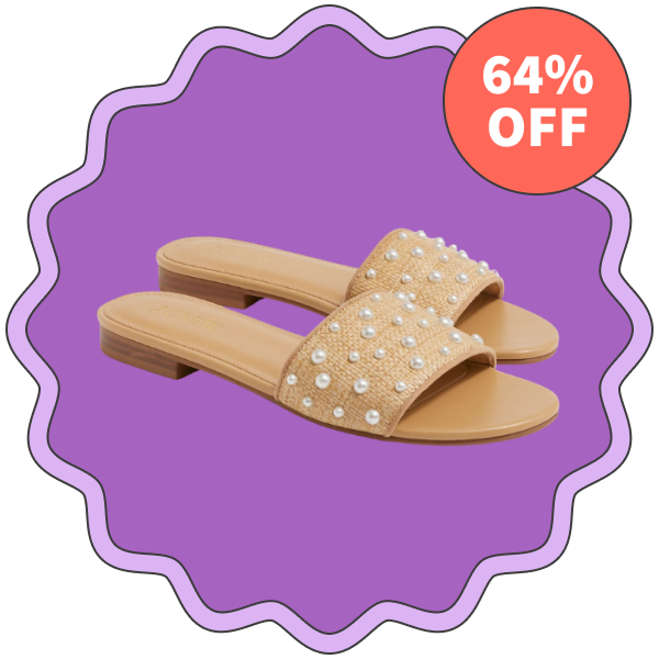 J.Crew Factory Woven Pearl Slide Sandals