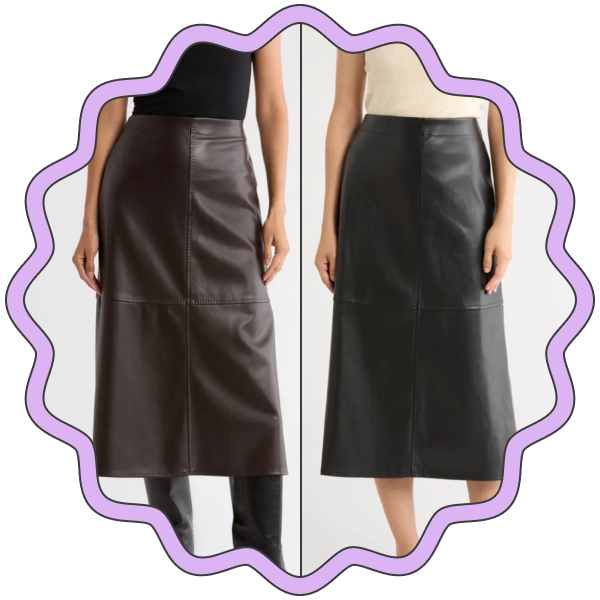 Max Studio Faux Leather A-Line Skirt