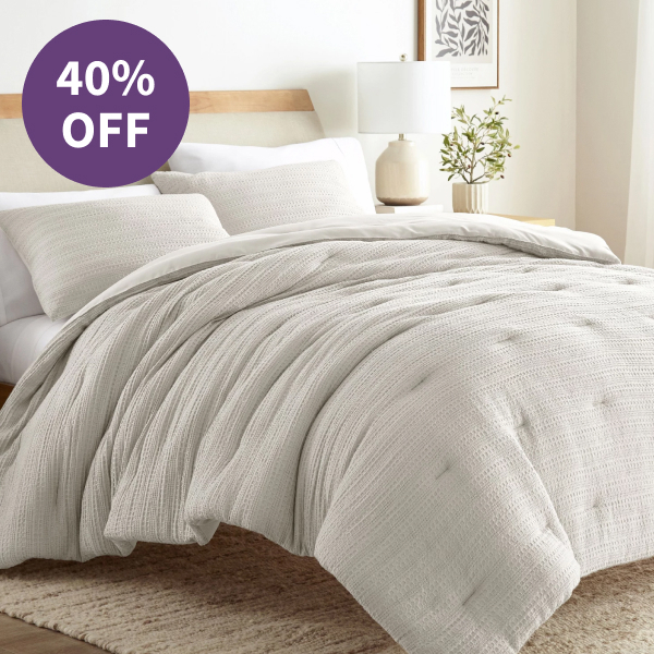 Becky Cameron Waffle Textured Comforter Set