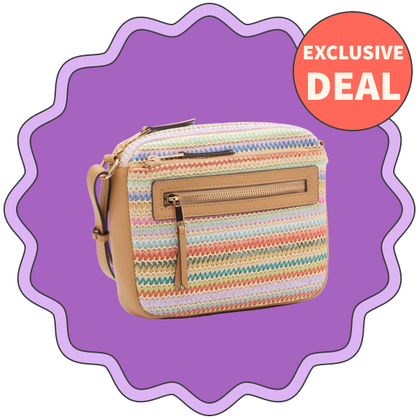 Crown Vintage Straw Crossbody Bag