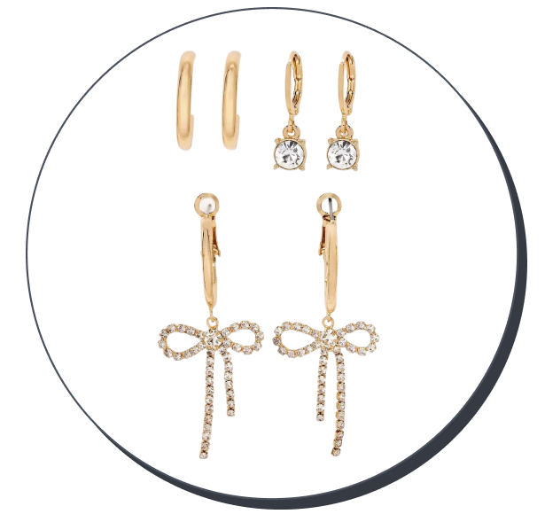 Wild Fable Rhinestone Earring Set (3-Pack)