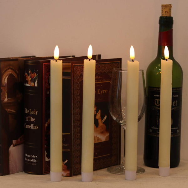 GenSwin LED Flickering Taper Candles with Remote Timer