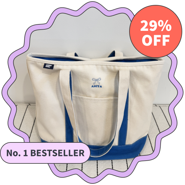 Lands’ End Zip Top Canvas Tote Bag