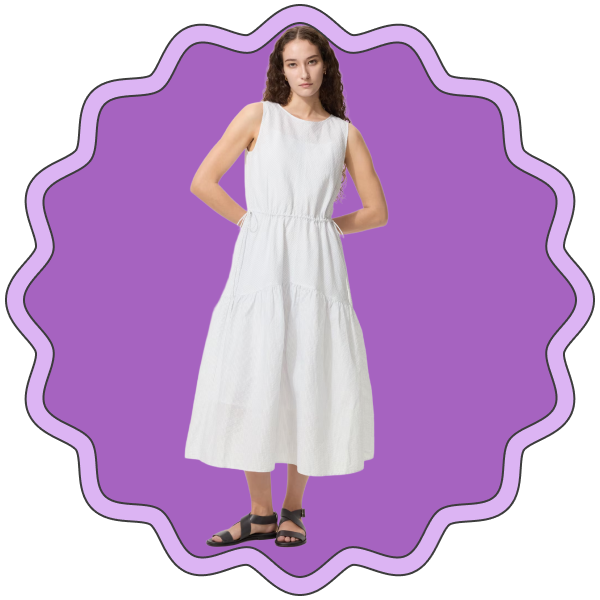 Uniqlo Linen-Blend Tiered Dress