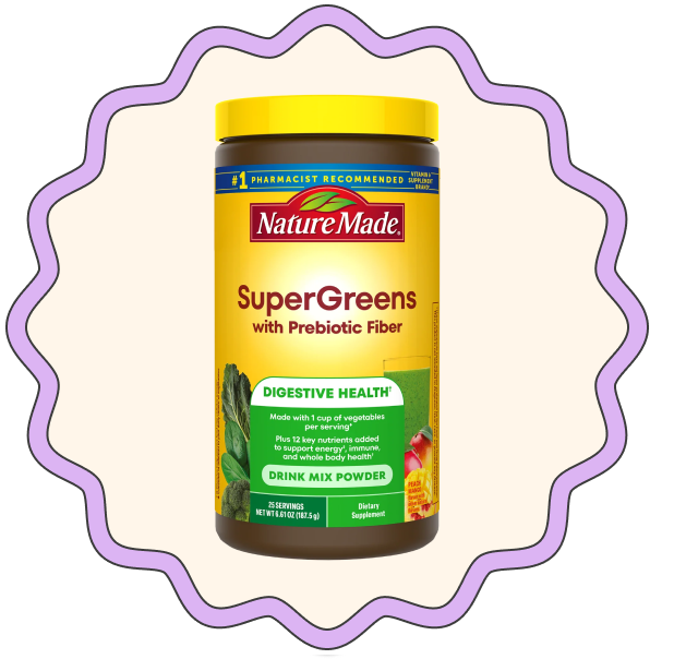 Nature Made SuperGreens with Prebiotic Fiber Powder Drink Mix