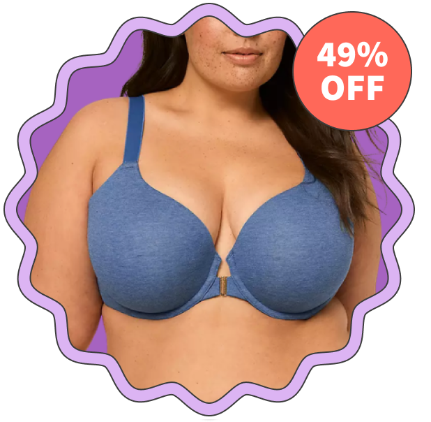 Lane Bryant Front-Close Cotton Lightly Lined T-Shirt Bra