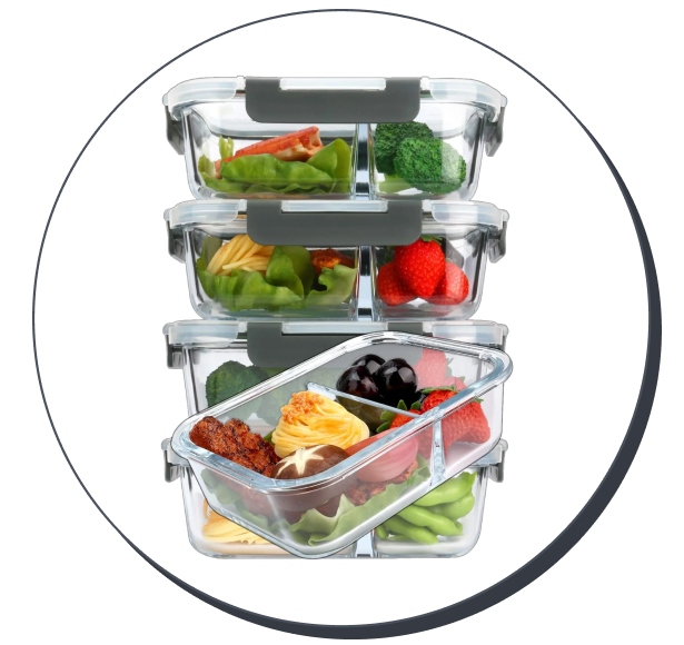 Mcirco Glass Meal Prep Containers (Set of 5)