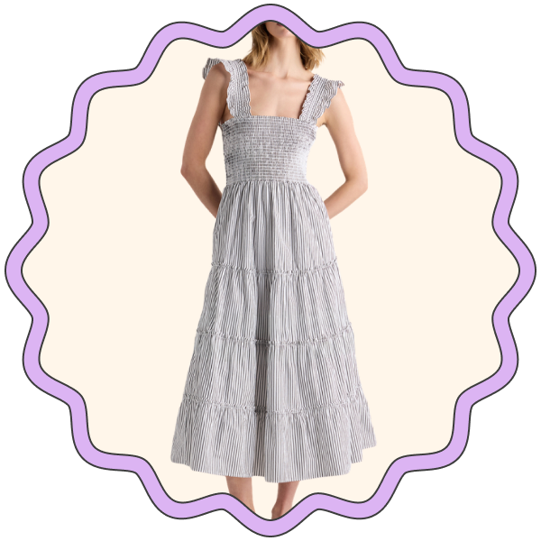 Quince 100% Organic Cotton Poplin Smocked Midi Dress