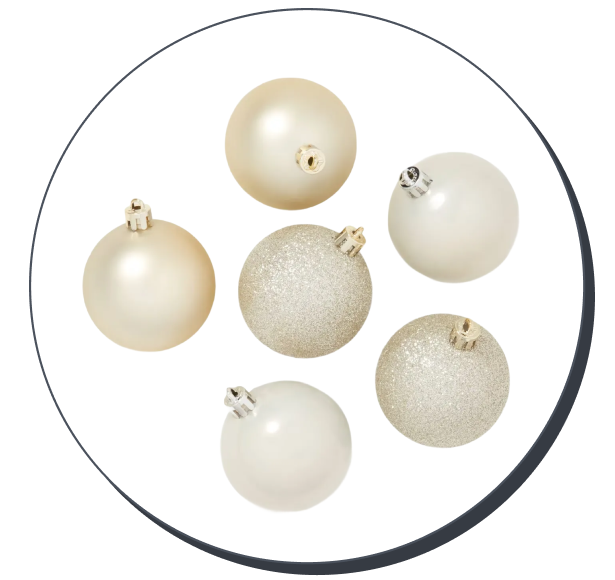 Wondershop Shatter-Resistant Round Christmas Tree Ornament Set (50 Count)