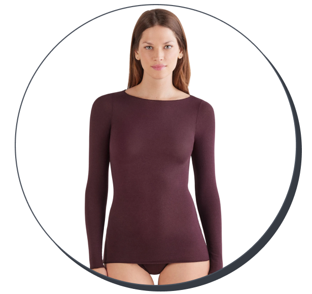 Intimissimi Boat Neck Modal Cashmere Ultralight Top