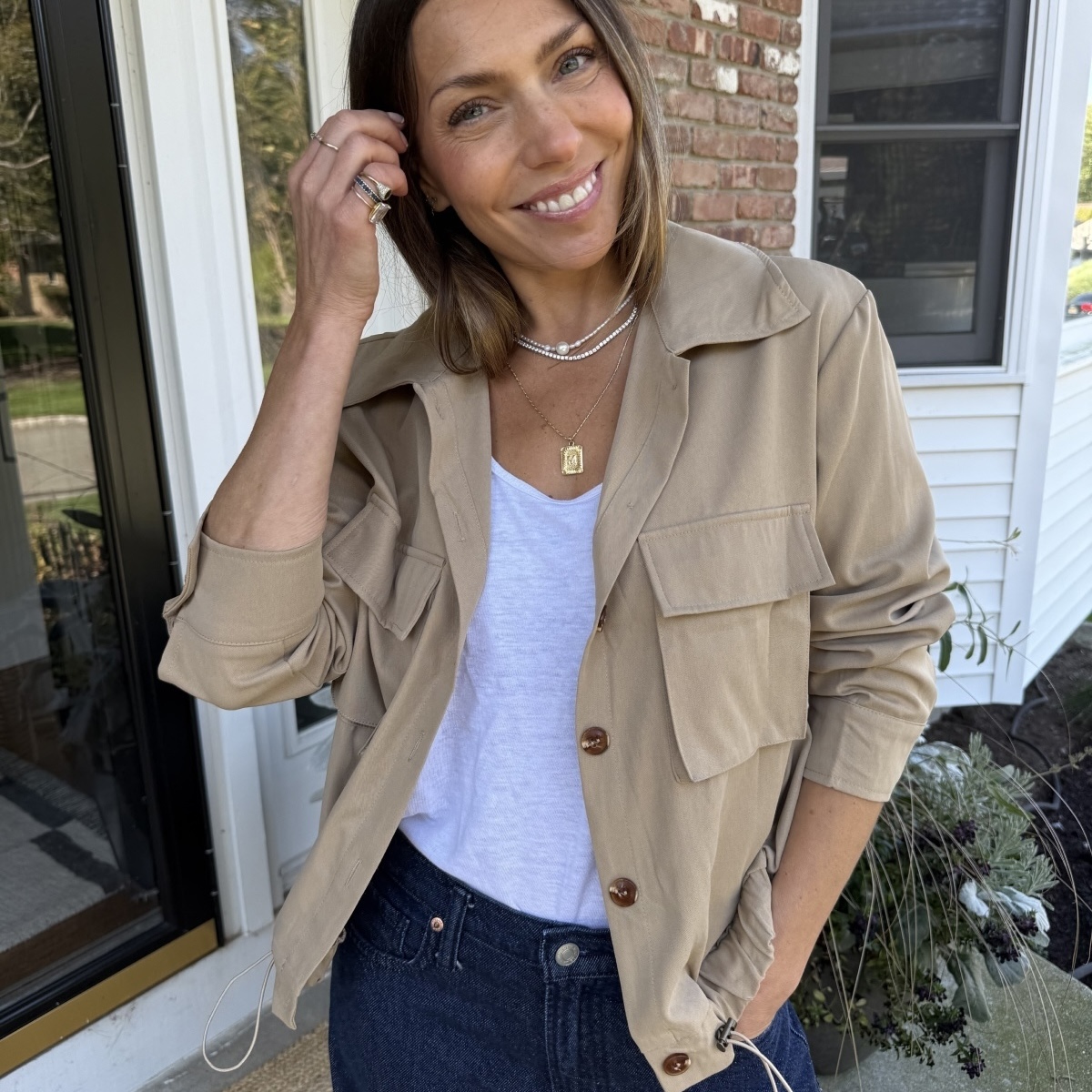 Onedreamer Women's Cropped Utility Jacket