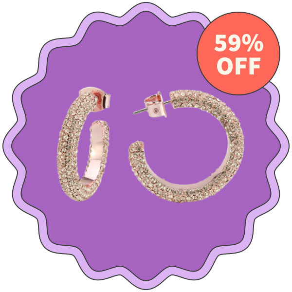 Saviene Synthetic Stone Wheel Pave Hoop Earrings