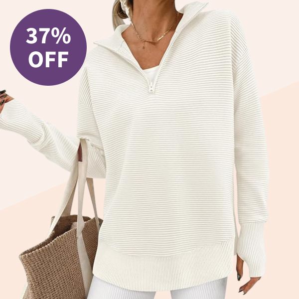 Prettygarden Quarter-Zip Pullover Sweater