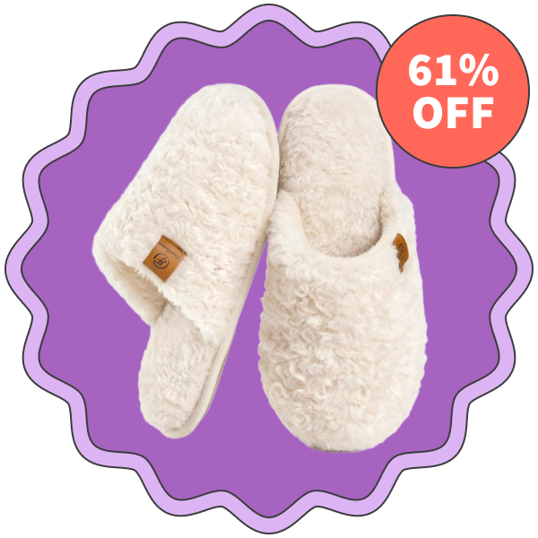 EverFoams Fuzzy Slip-On Slippers