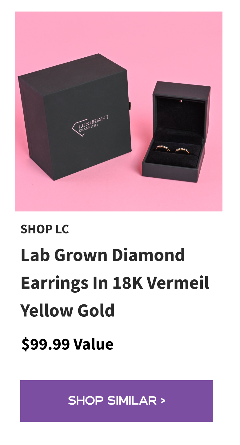 Shop LC Lab Grown Diamond Earrings in 18K Vermeil Yellow Gold