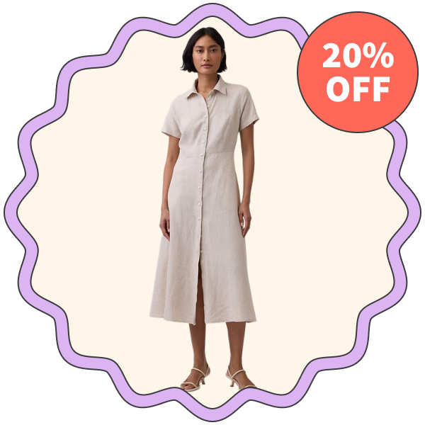 Gap Linen-Blend Midi Shirtdress