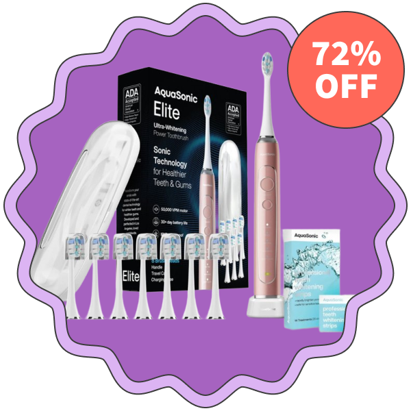 AquaSonic Electric Toothbrush & Whitening Strips Bundle