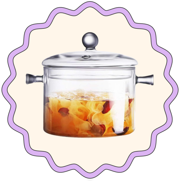Leaves and Trees Y Glass Saucepan