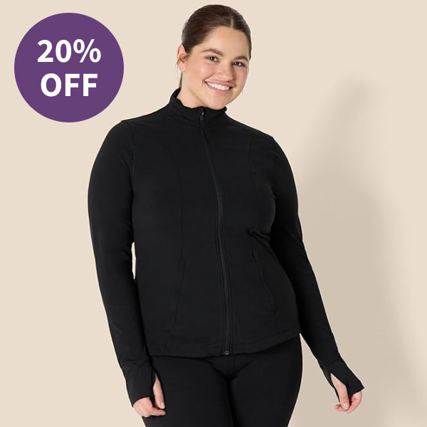 Amazon Essentials Women's Active FormFlex Buttery Soft Slim Fit Full Zip Jacket