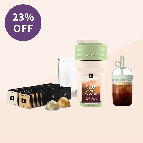 Nespresso Limited-Edition Vertuo Pop+ Coffee and Espresso Maker Flavored Iced Bundle