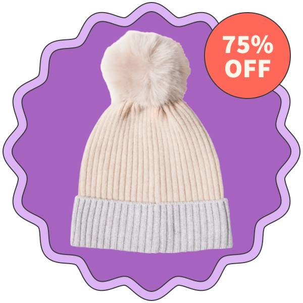 Sofia Cashmere Faux Fur Pom Pom Cashmere Beanie