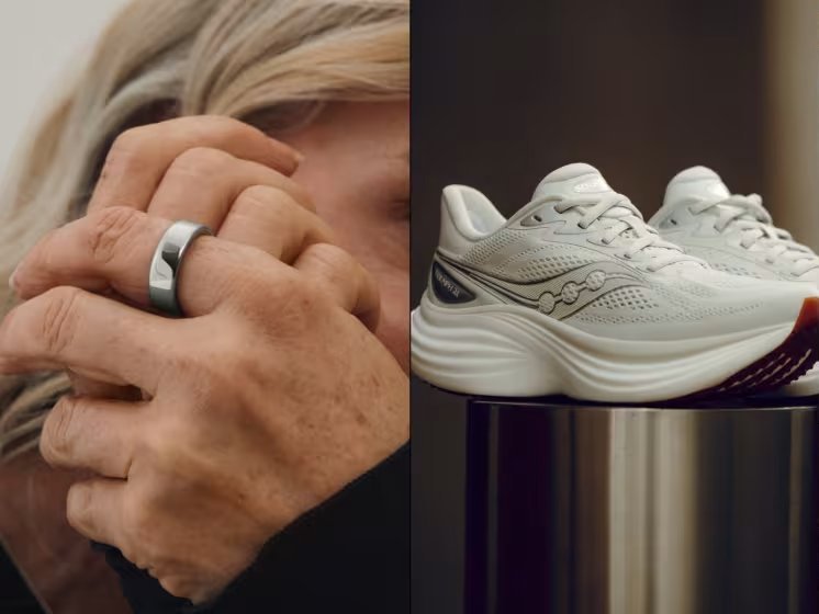 oura ring and saucony sneakers