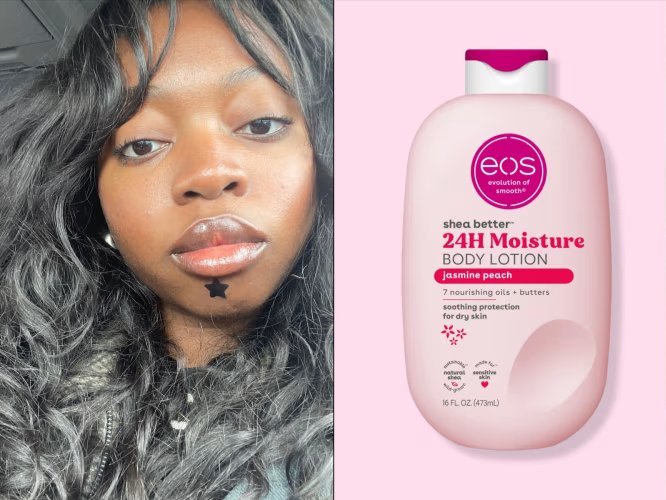 editor next to eos lotion
