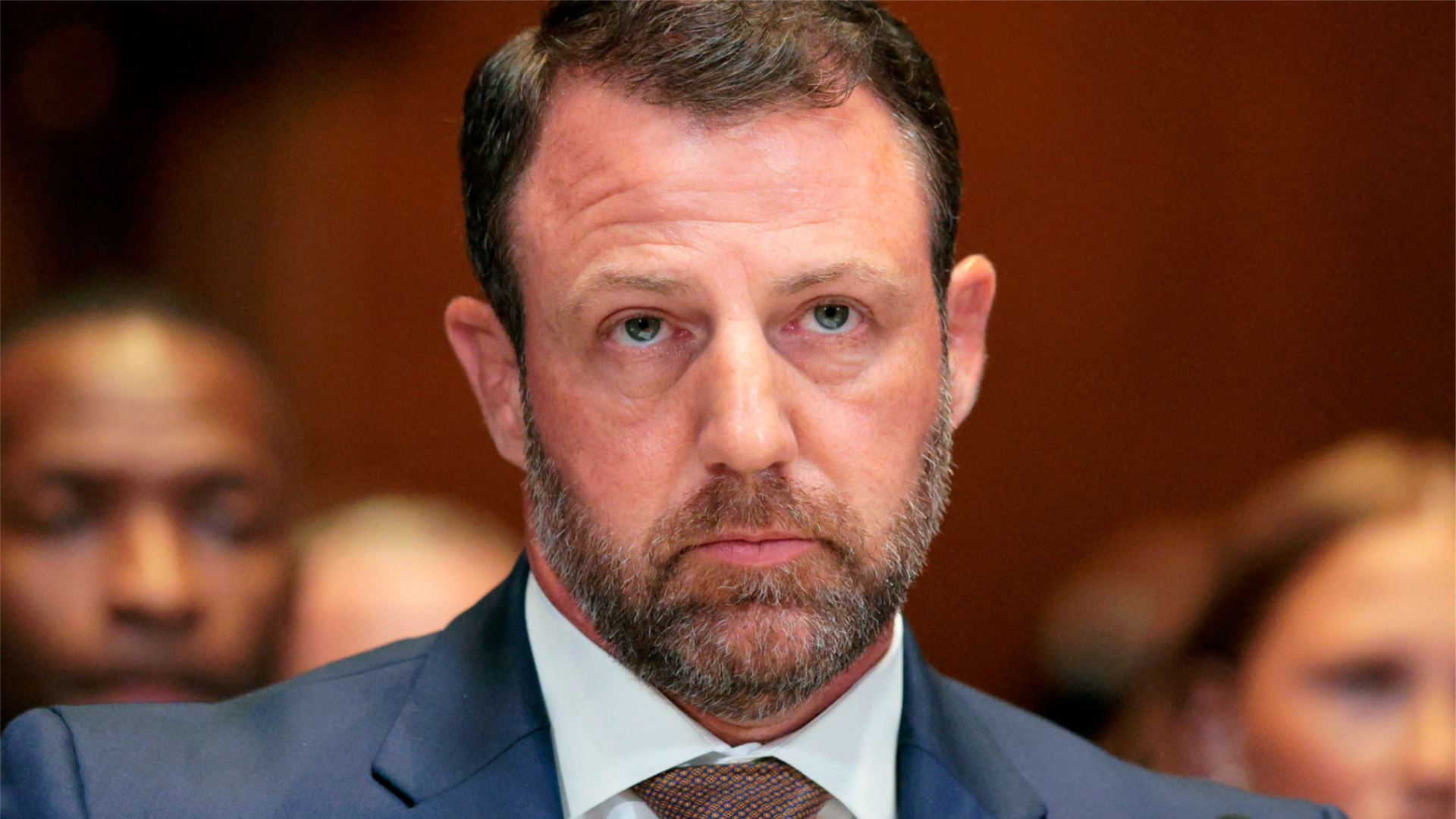 Secretary of Homeland Security Markwayne Mullin testifies before the Senate Appropriations Subcommittee on the Department of Homeland Security on June 2, 2026, in the Dirksen Senate Office Building on Capitol Hill.