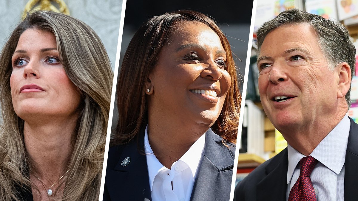 Lindsey Halligan,Letitia James and James Comey