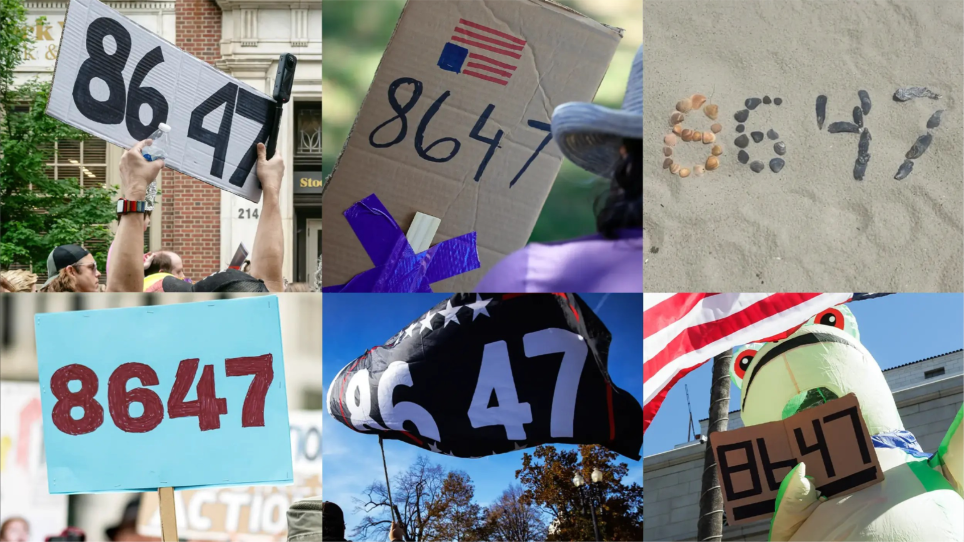 Signs reading 8647