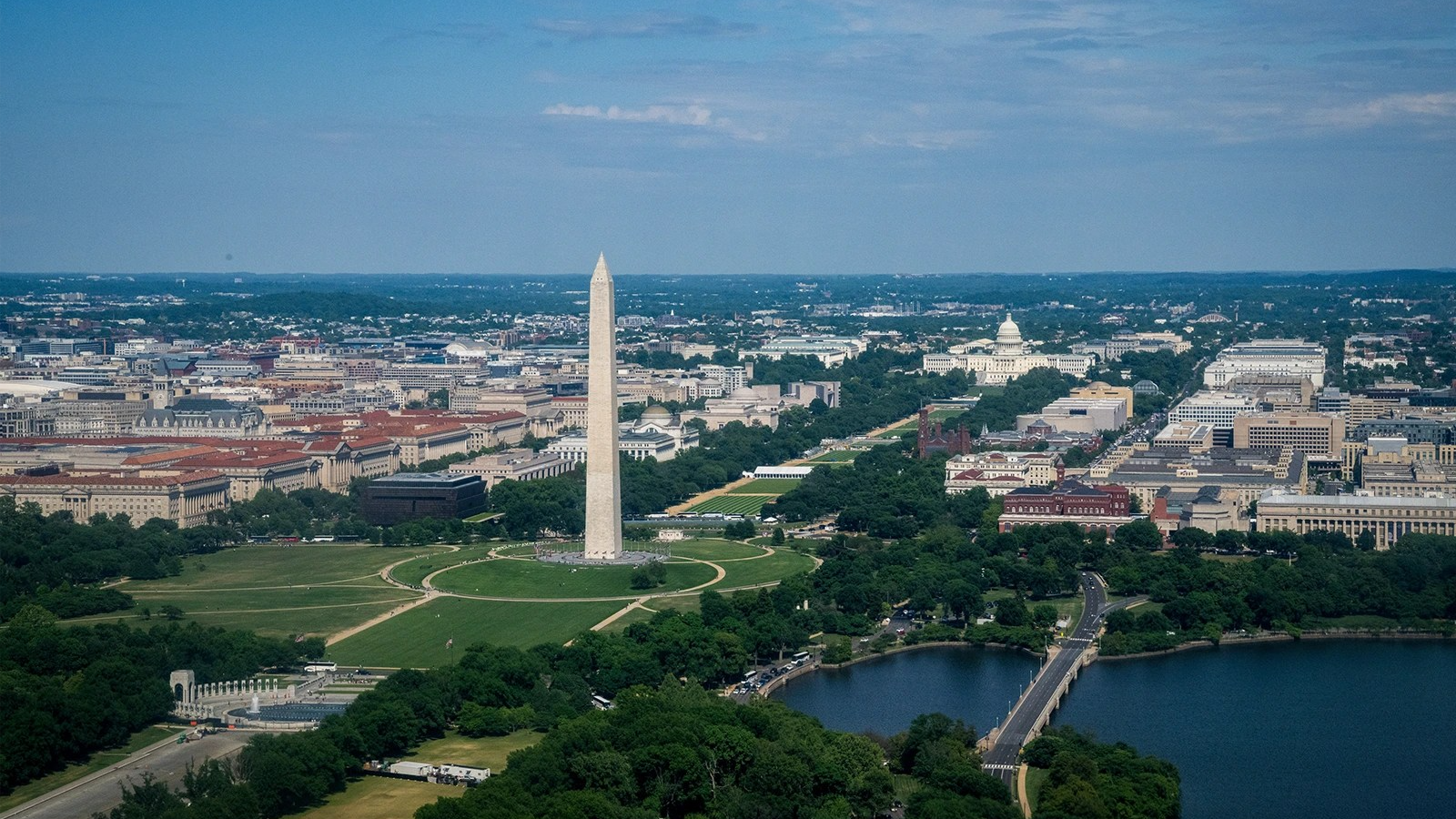 An aerial photo of Washington, D.C.