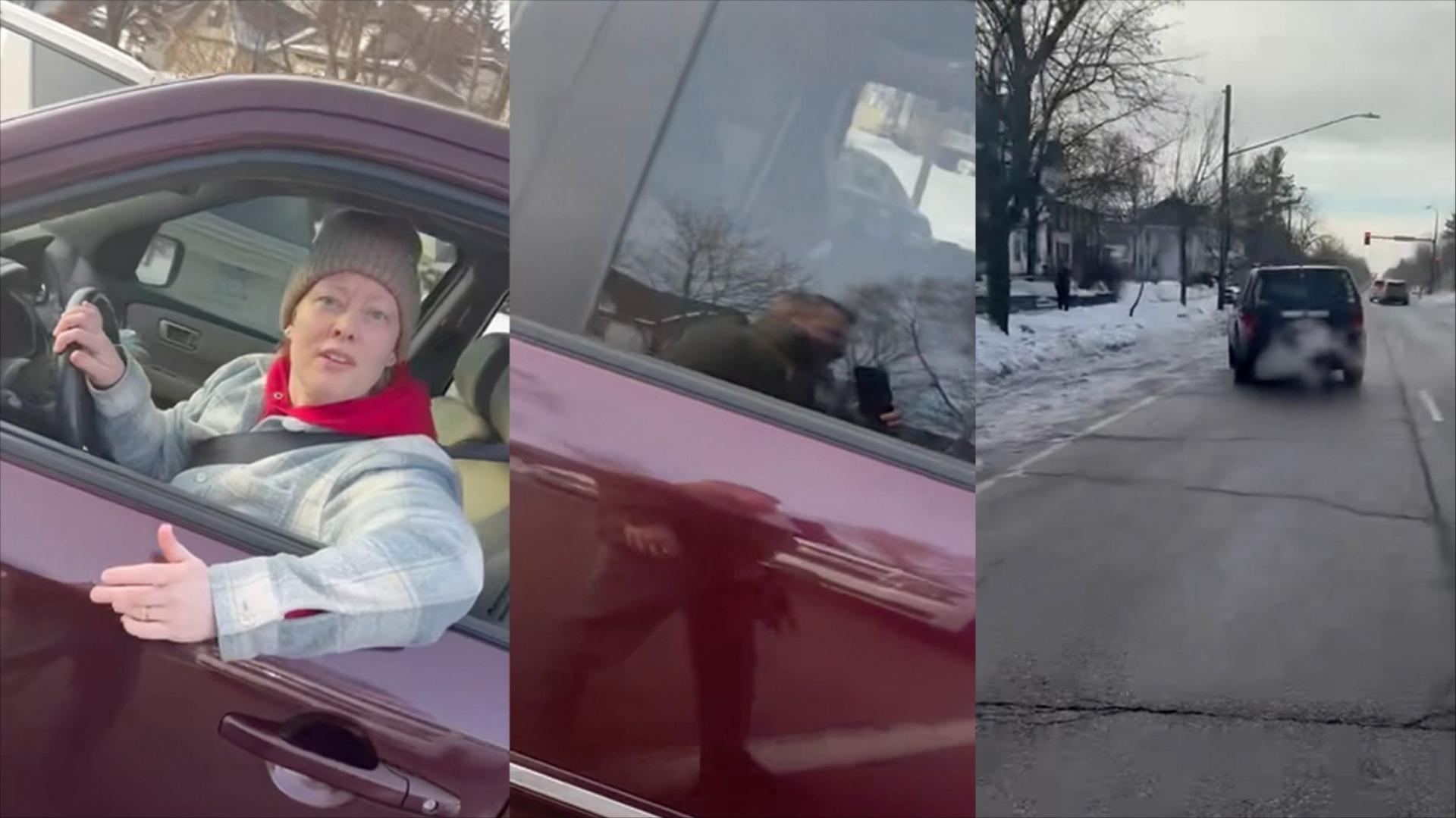 Still frames from a video taken by ICE agent showing Renee Nicole Macklin Good.