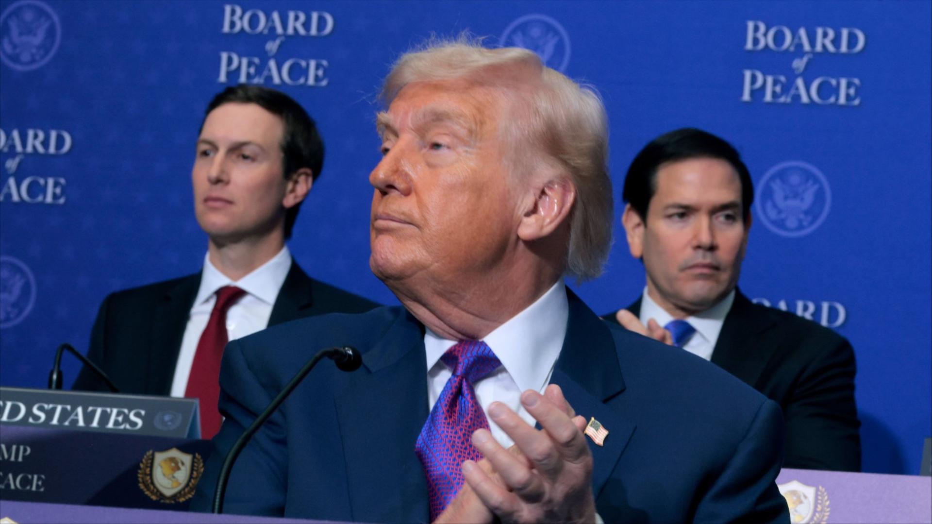 Jared Kushner, President Donald Trump and Secretary Marco Rubio