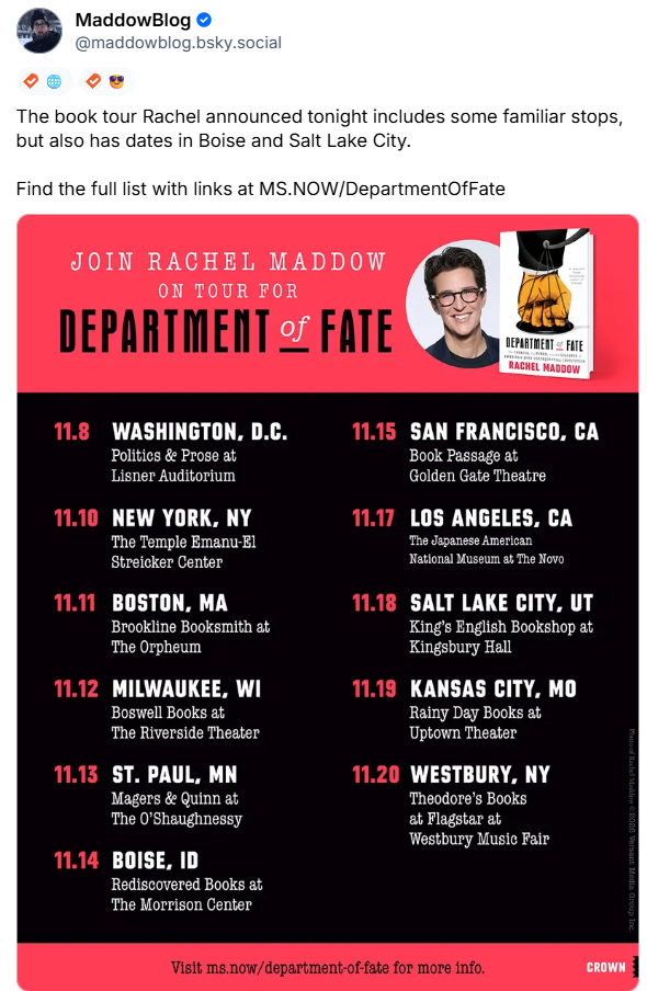 Department of Fate tour date graphic