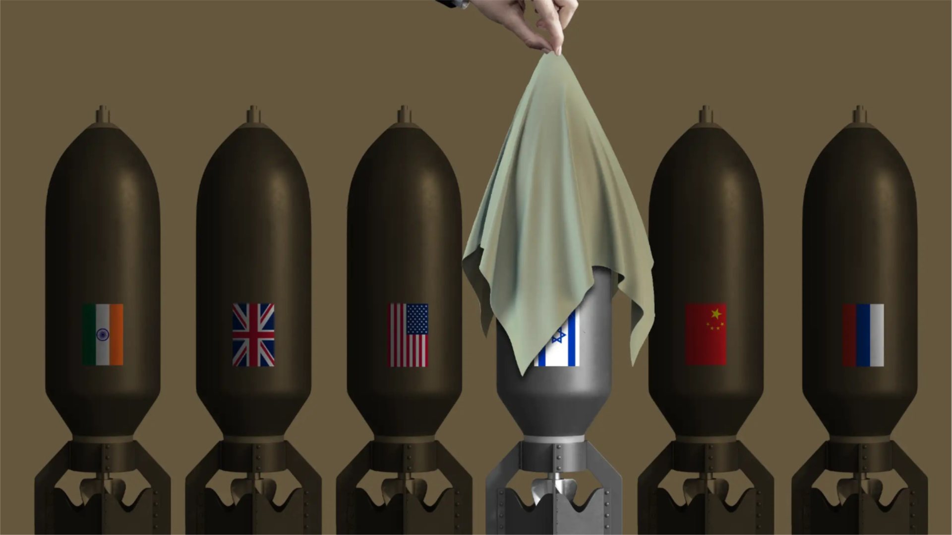 Graphic illustration depicts atomic bombs