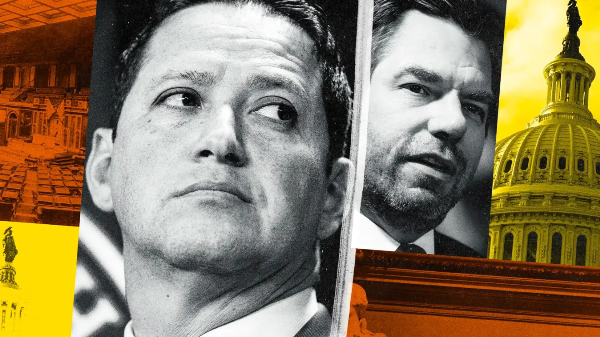 A graphic showing Tony Gonzales and Eric Swalwell