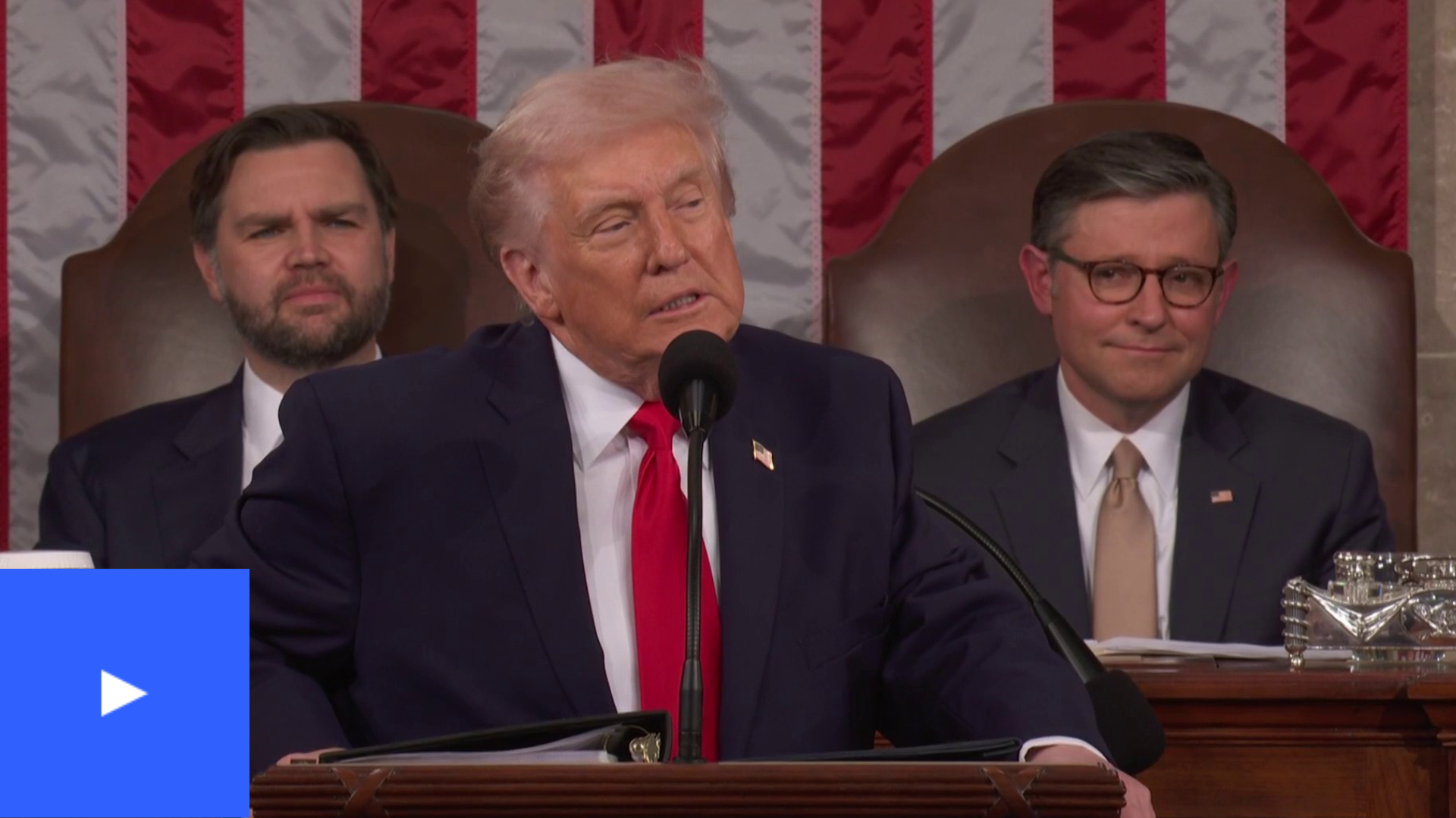 A photo of Trump giving the State of the Union address