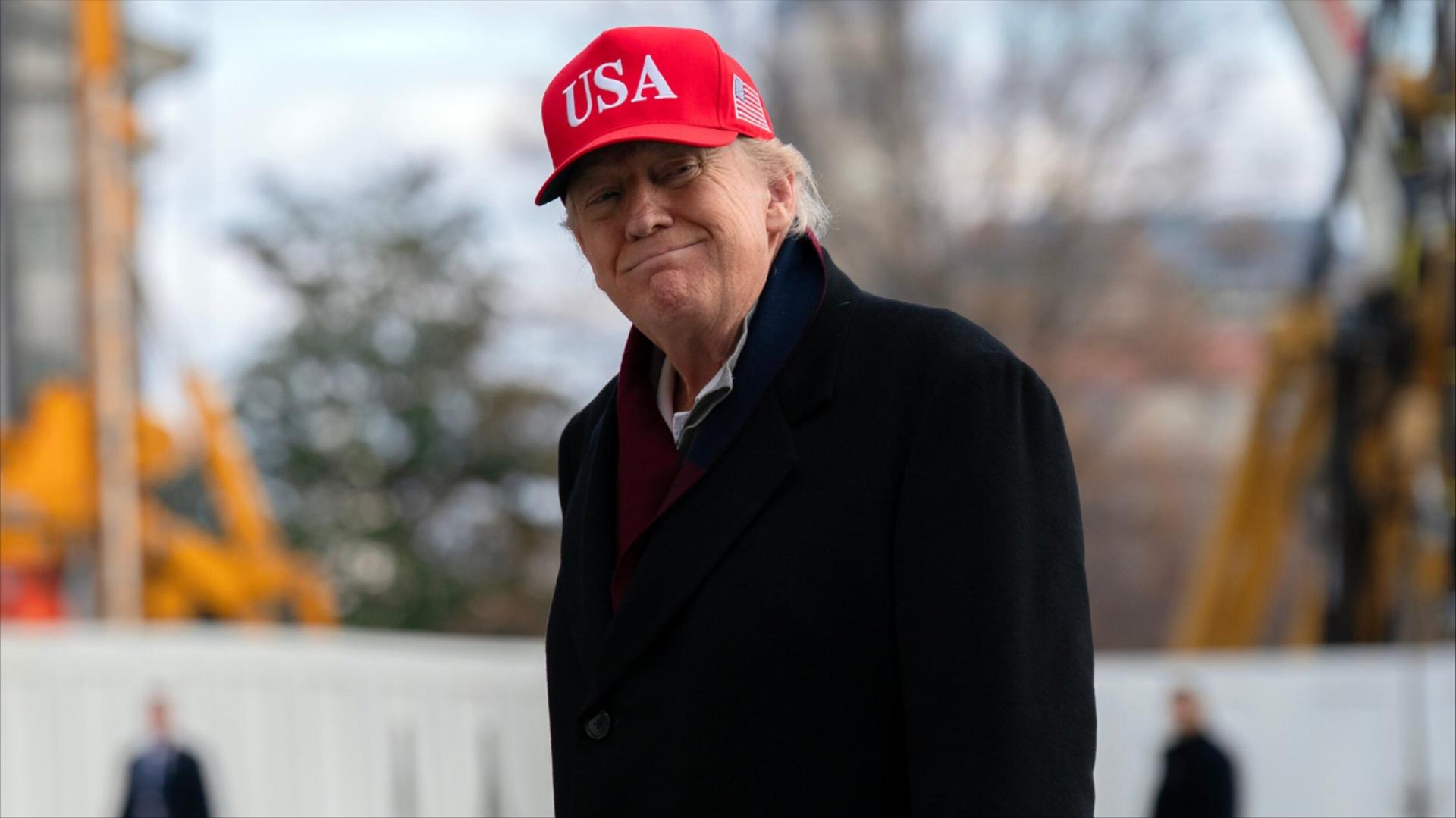 Trump in a USA hat