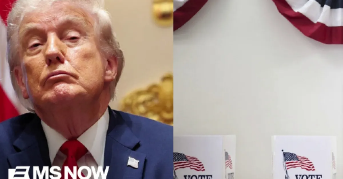 Trump, a voting booth