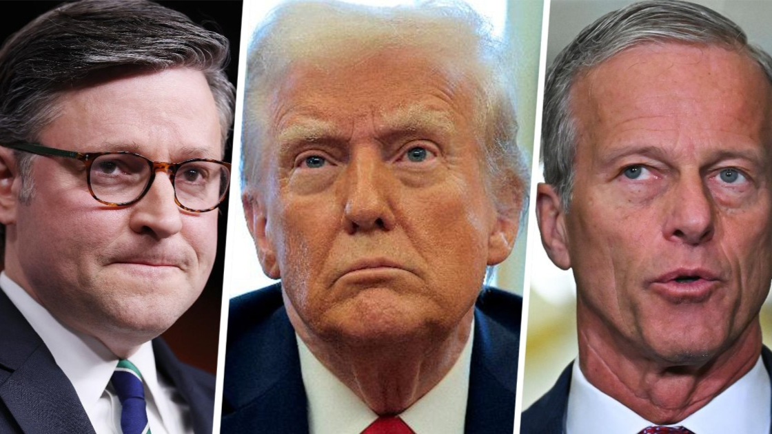 Mike Johnson, Donald Trump and John Thune