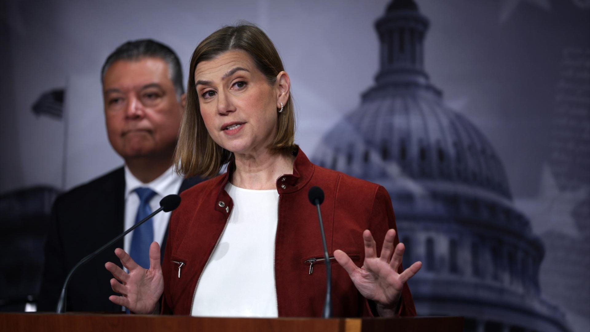 Sens. Alex Padilla and Elissa Slotkin