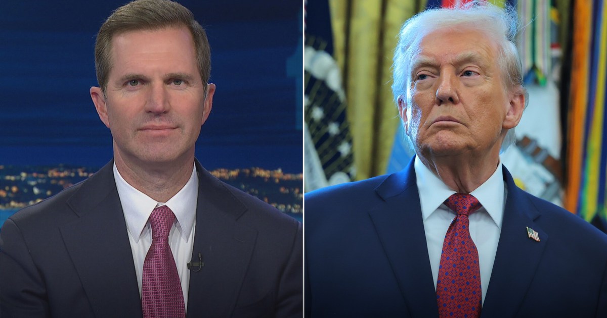 Kentucky Gov. Andy Beshear and Trump 