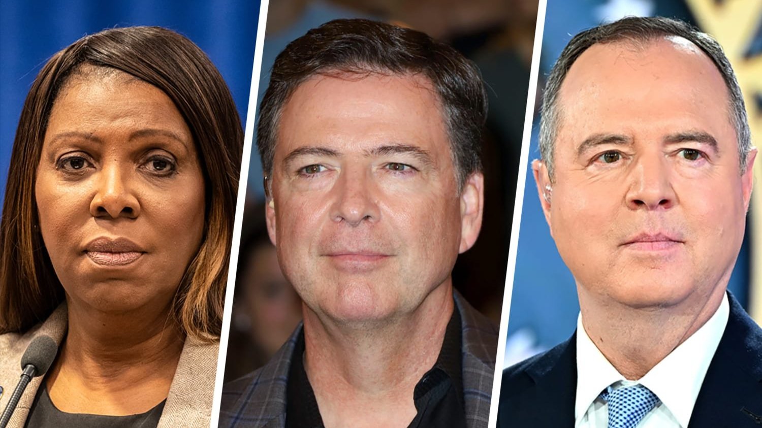 New York Attorney General Letitia James / James Comey / Sen. Adam Schiff