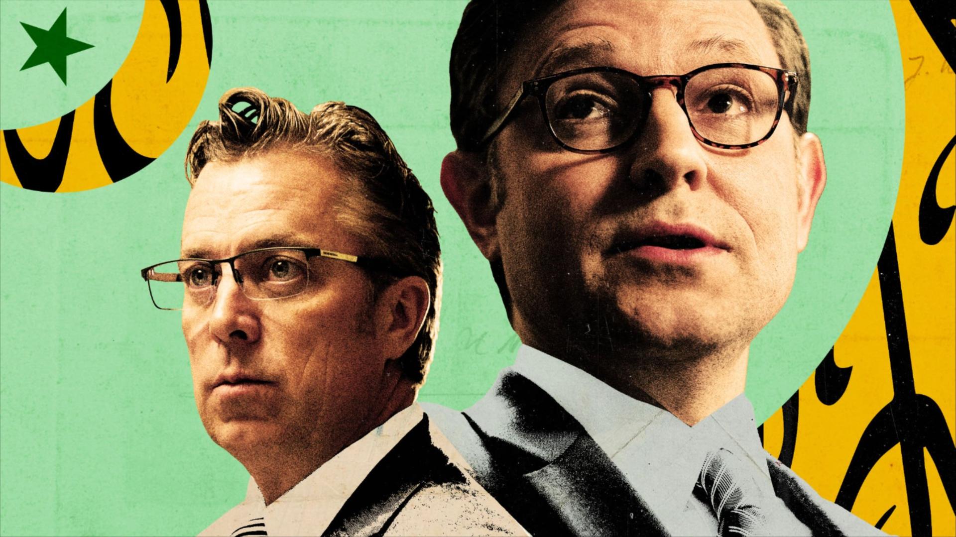 Photo illustration of Rep. Andy Ogles and Speaker Mike Johnson